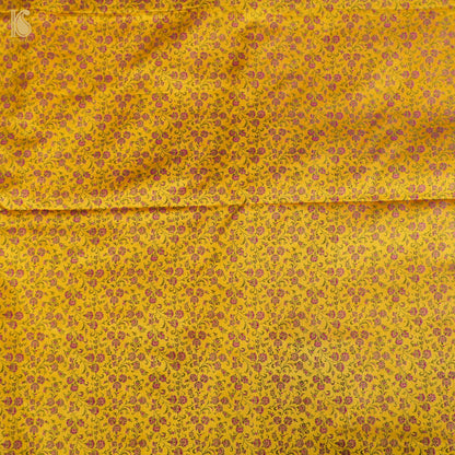 Galliano Yellow Pure Banarasi Silk Handwoven Tanchui Kurta Fabric - Khinkhwab