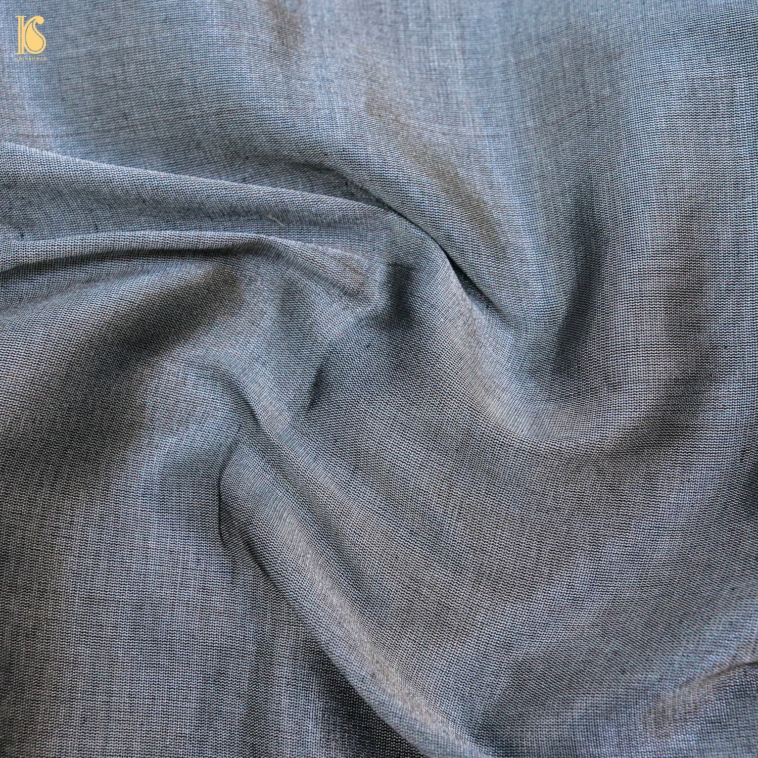 Silver Pure Plain Tissue Chanderi Silk Handwoven Saree - Khinkhwab