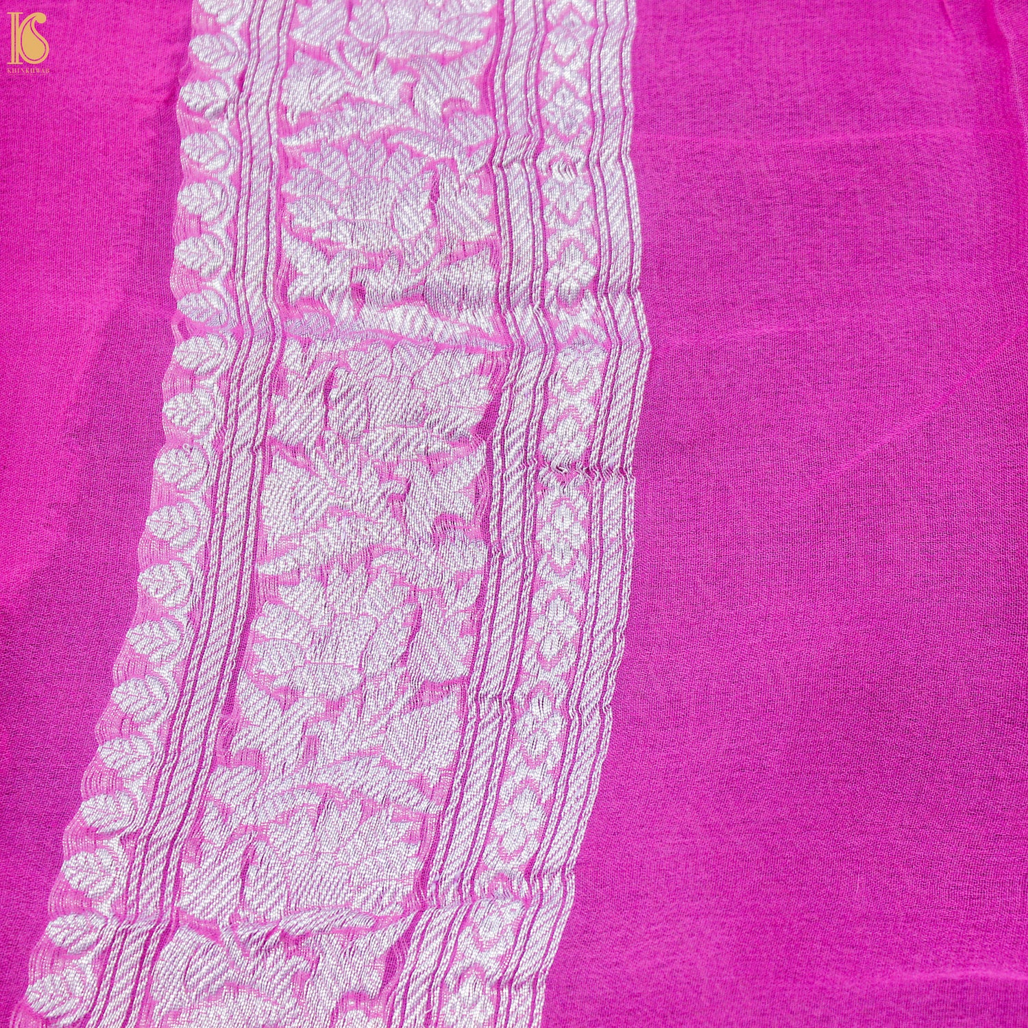Razzle Dazzle Rose Pure Georgette Handloom Banarasi Shibori Saree - Khinkhwab