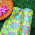 NİLÜFER - Yellow & Turquoise Pure Raw Silk Print Fabric - Khinkhwab