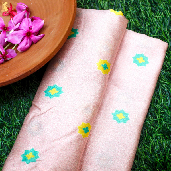 SITARA - Lavender Blush Pure Sateen Silk Print Fabric - Khinkhwab