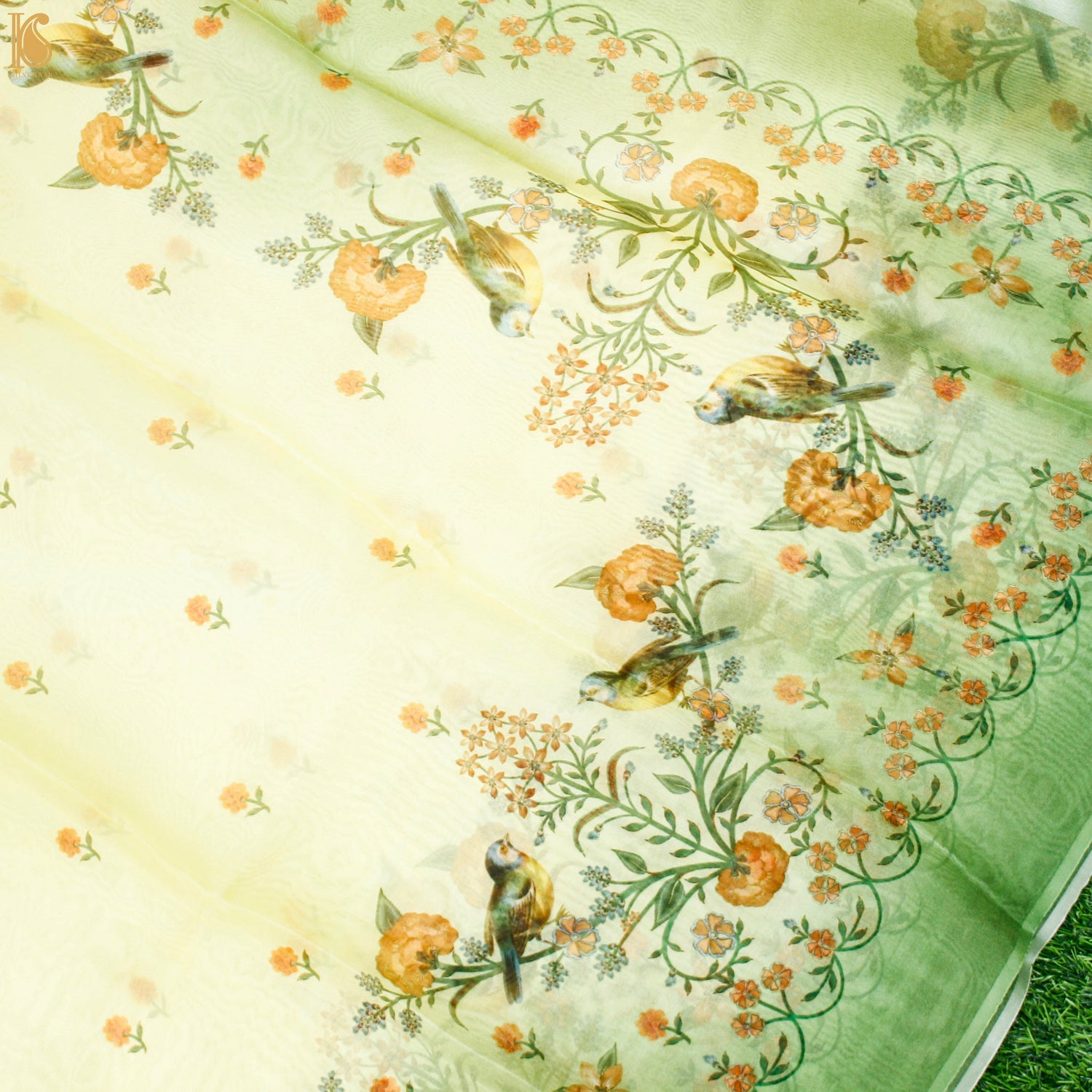 Pale Prim Floral Pure Organza Print Saree - Khinkhwab