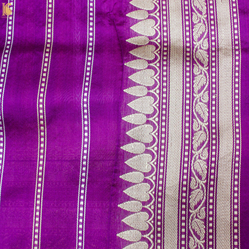 Cashmere Pure Kora Silk Handloom Banarasi Saree With Katan Border - Khinkhwab