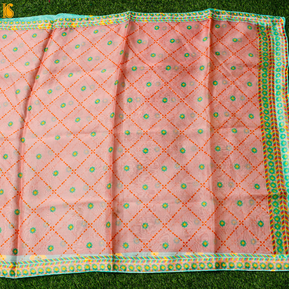 SITARA - Beauty Bush Pink Pure Organza Print Dupatta - Khinkhwab