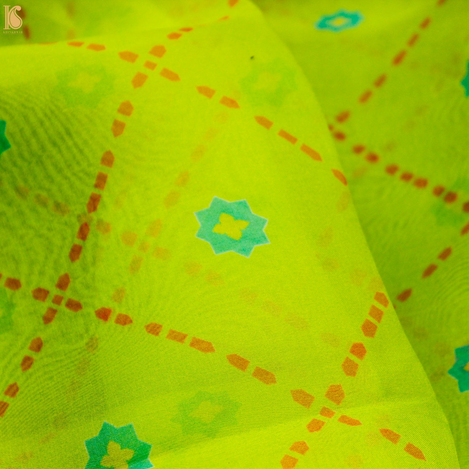 SITARA - Green Pure Organza Print Dupatta - Khinkhwab