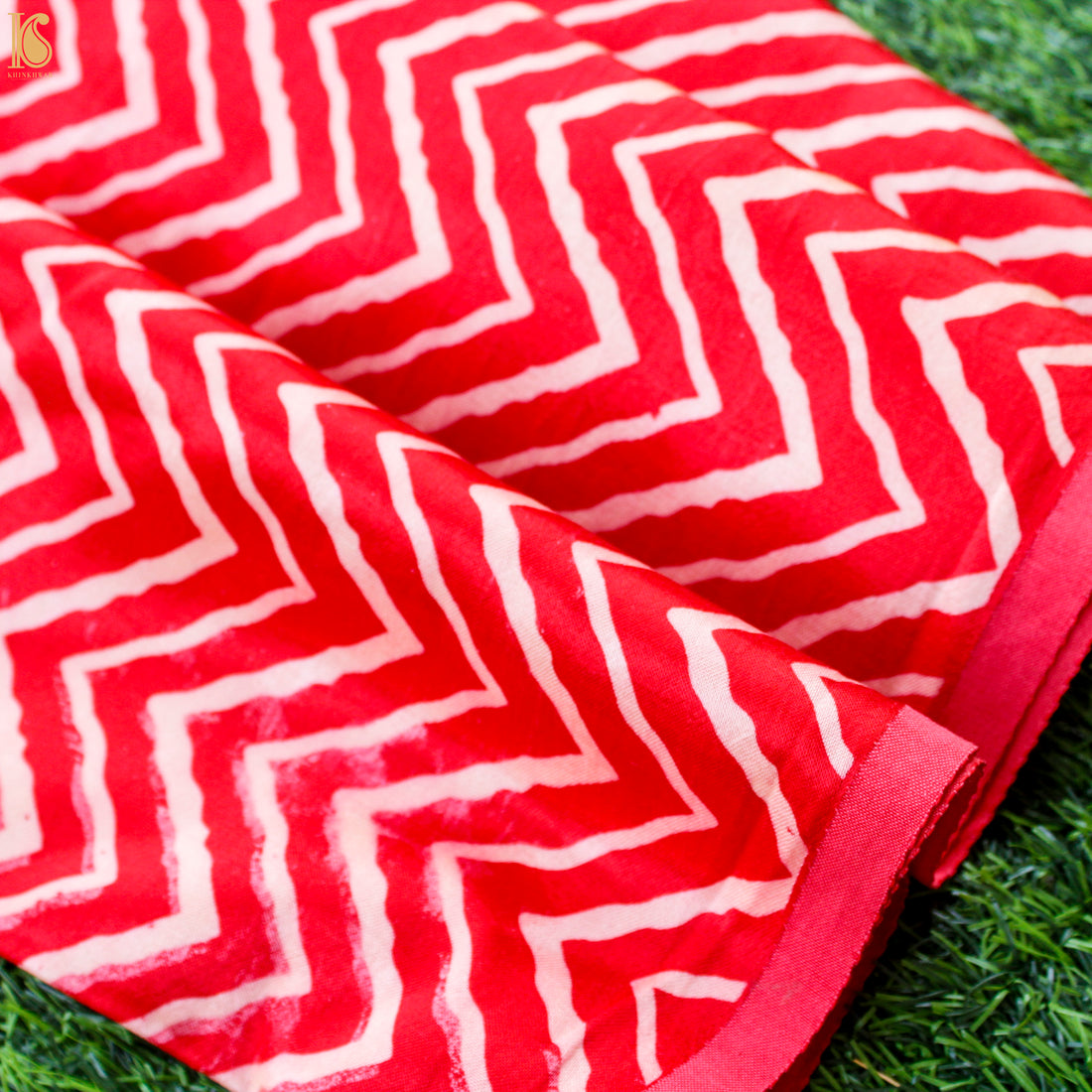 Pure Mashru Silk Hand Block Ajrakh Fabric - Khinkhwab