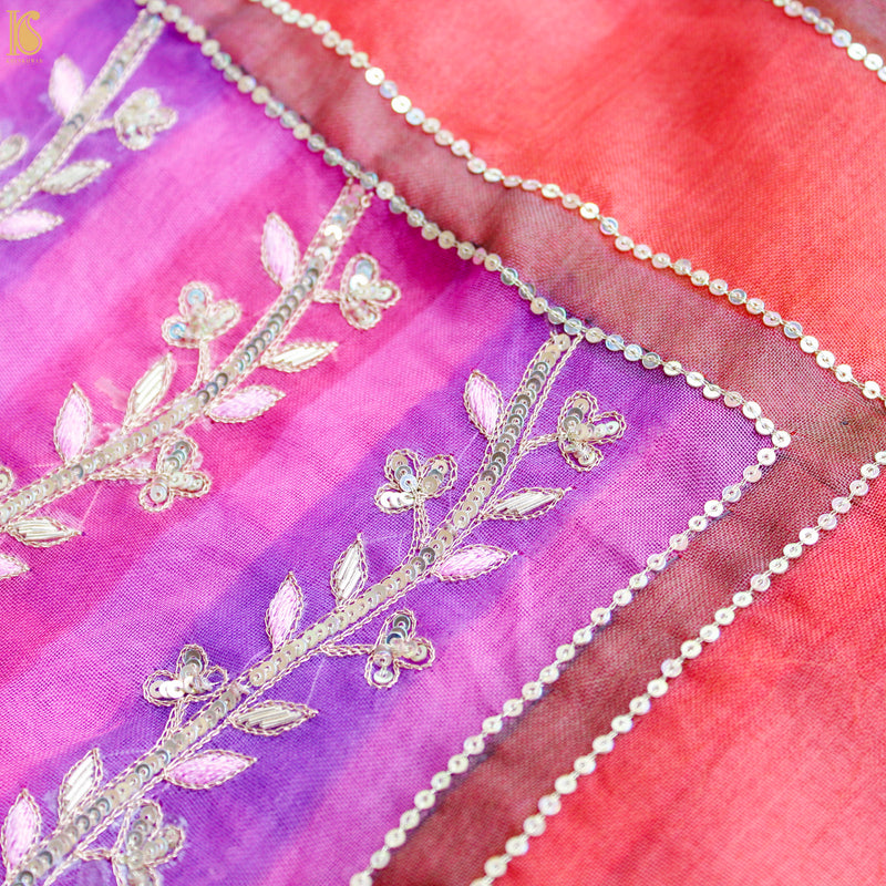 Handwoven Multicolor Organza Silk Embroidery Saree - Khinkhwab