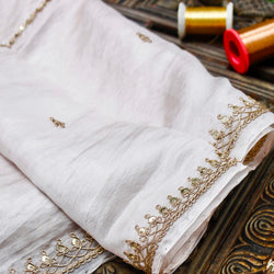 Pure Organza Silk Dupatta with Marodi Embroidery - Khinkhwab