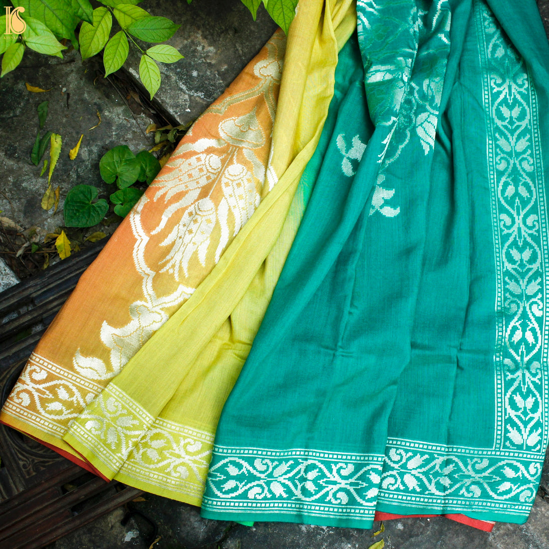 Multicolor Pure Moonga Silk Handloom Banarasi Saree - Khinkhwab