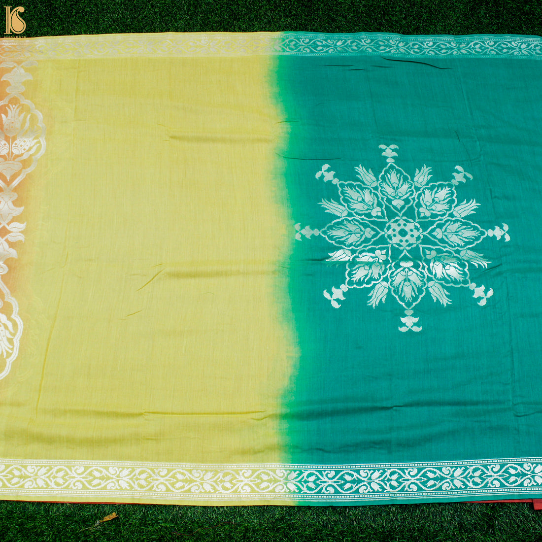 Multicolor Pure Moonga Silk Handloom Banarasi Saree - Khinkhwab