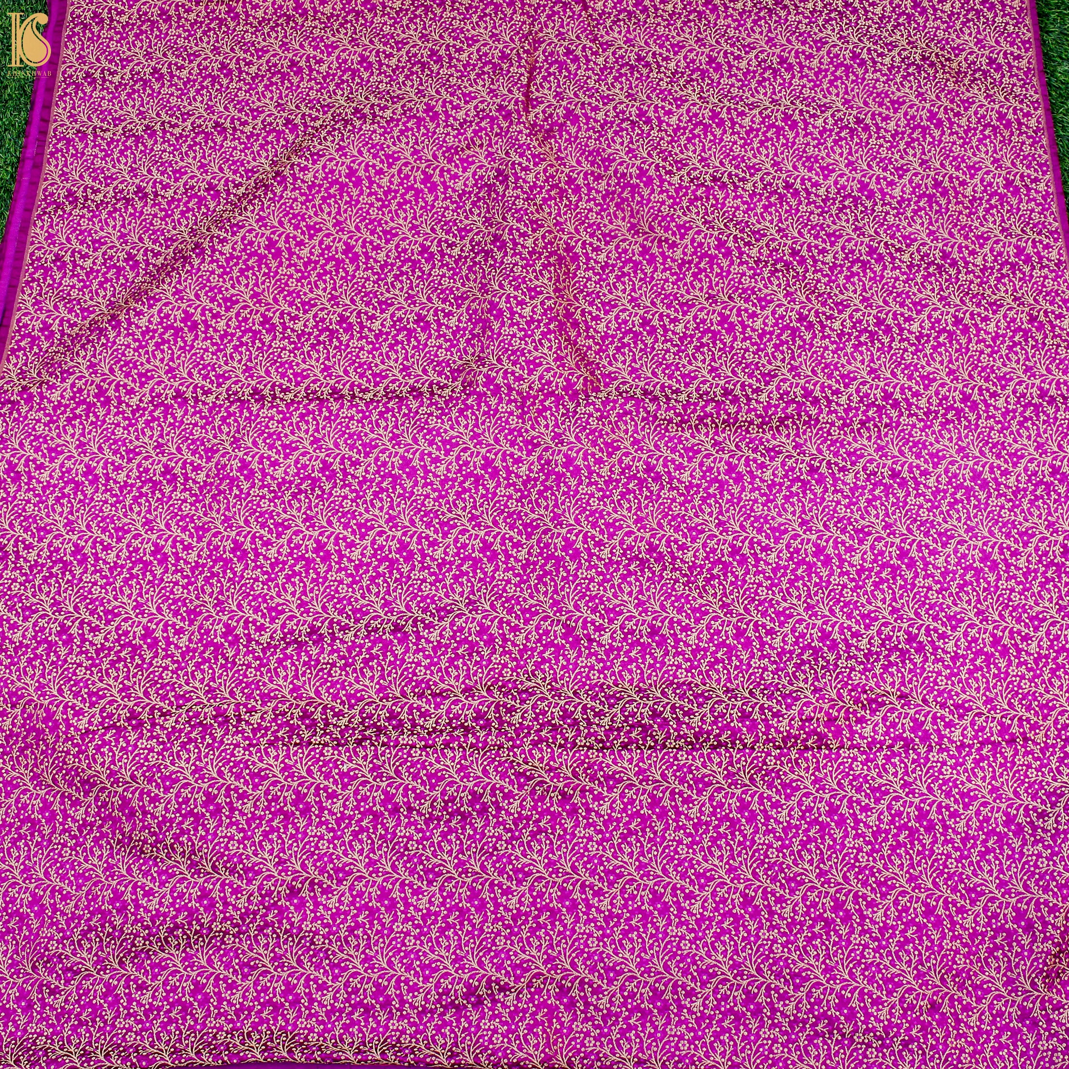 Pink Semi Silk Brocade Banarasi Fabric - Khinkhwab