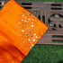 Orange Pure Mashru Silk Blouse Fabric with Mirror Work - Khinkhwab