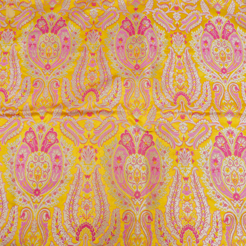 Yellow Kinkhab / Kimkhab Brocade Banarasi Fabric - Khinkhwab