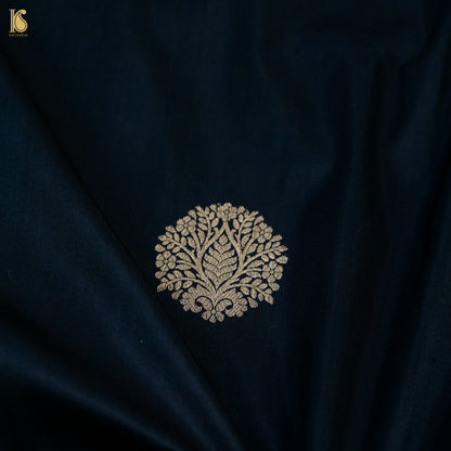 Black Pure Katan Silk Handwoven Banarasi Kadwa Saree - Khinkhwab