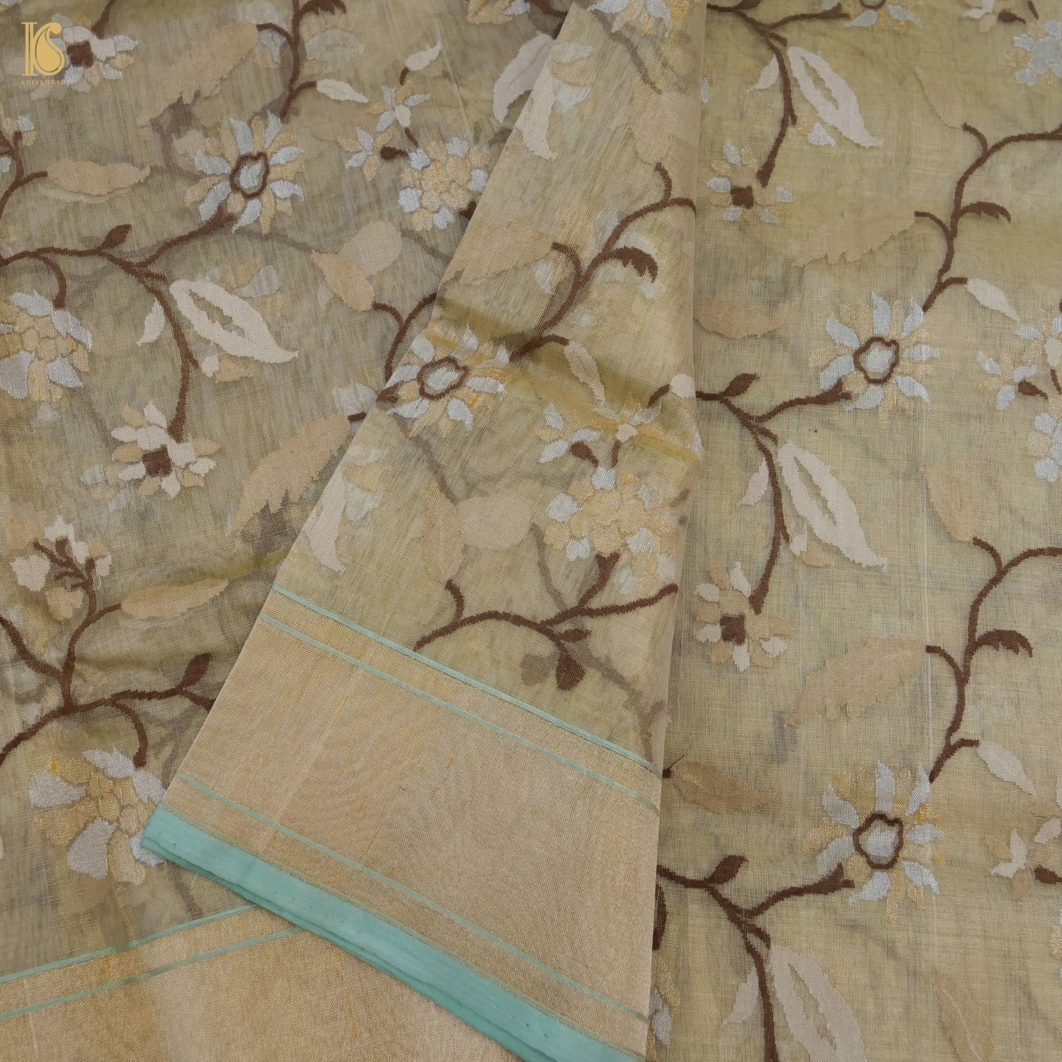 Pure Tissue Silk Real Silver Zari Handloom Banarasi Saree - Khinkhwab
