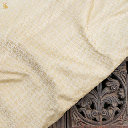 Beige Pure Banarasi Silk Handwoven Tanchui Kurta Fabric - Khinkhwab