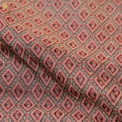 Brown Pure Banarasi Silk Handwoven Tanchui Kurta Fabric - Khinkhwab