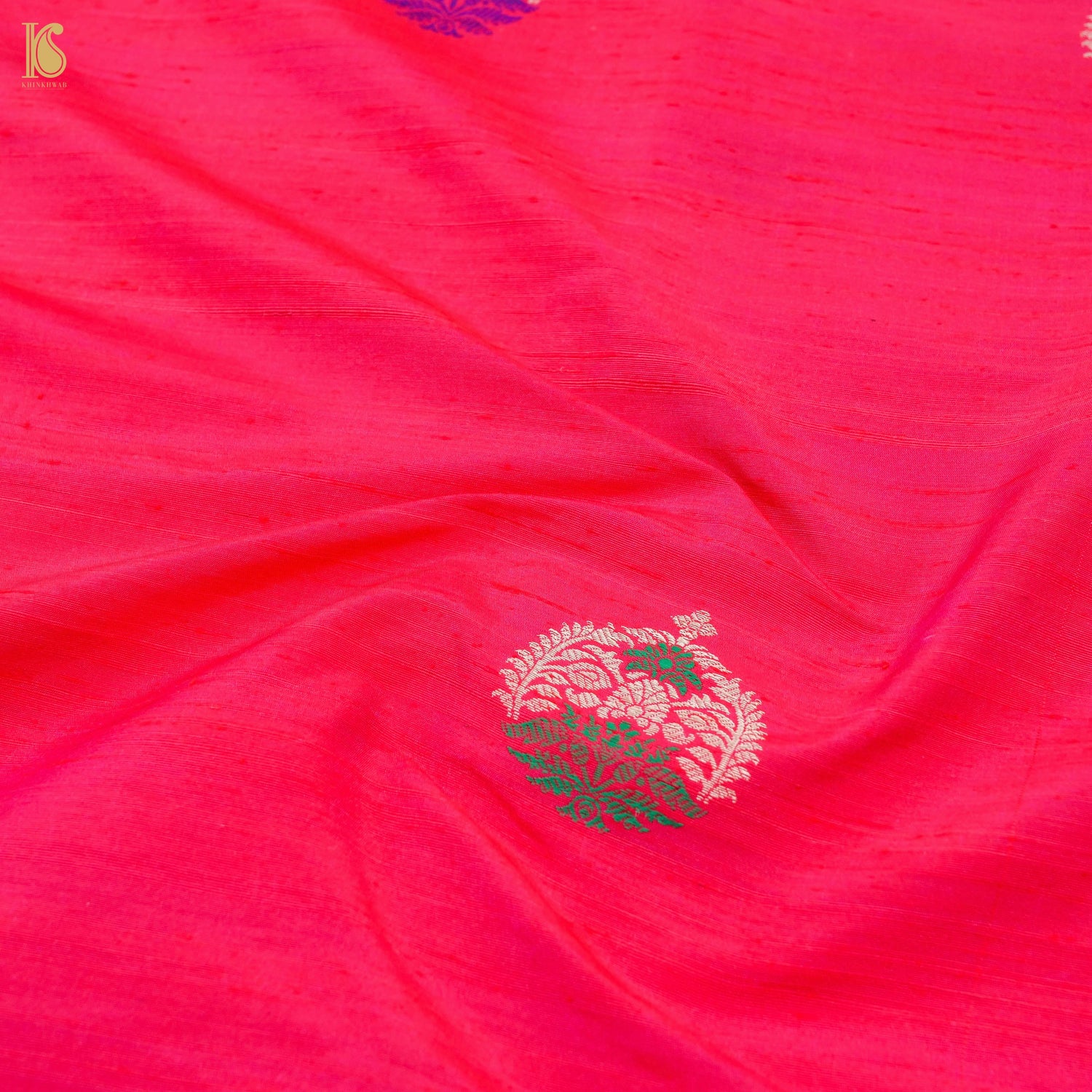 Pink Pure Raw Silk Banarasi Fabric - Khinkhwab