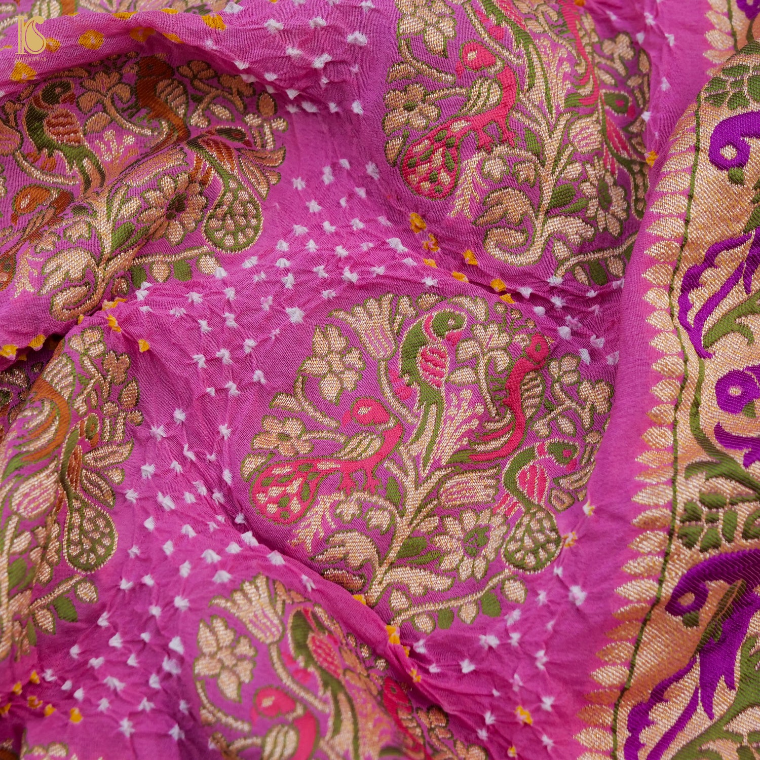 Mulberry Pink Georgette Handloom Banarasi Bandhani Patola Dupatta - Khinkhwab