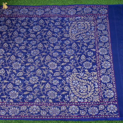 Neelambari Handwoven Pure Cotton Real Zari Banarasi Saree - Khinkhwab