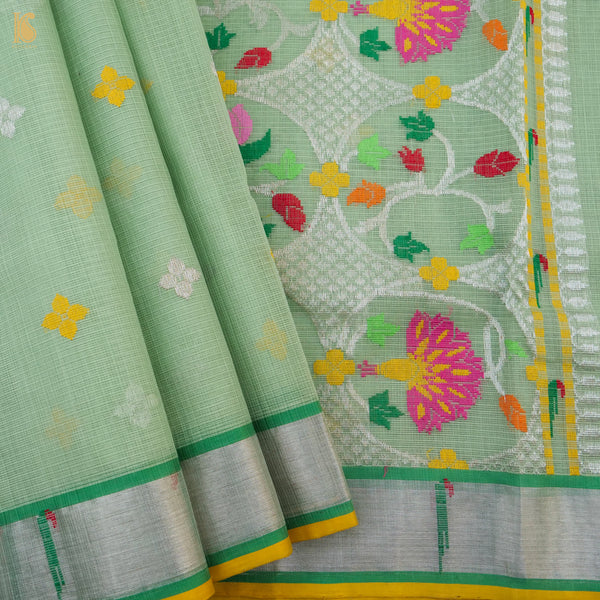 Grey Silk Kota Saree With Yellow Silk And Shimmer Net Border at Best Price  in Hyderabad | Singhania'S