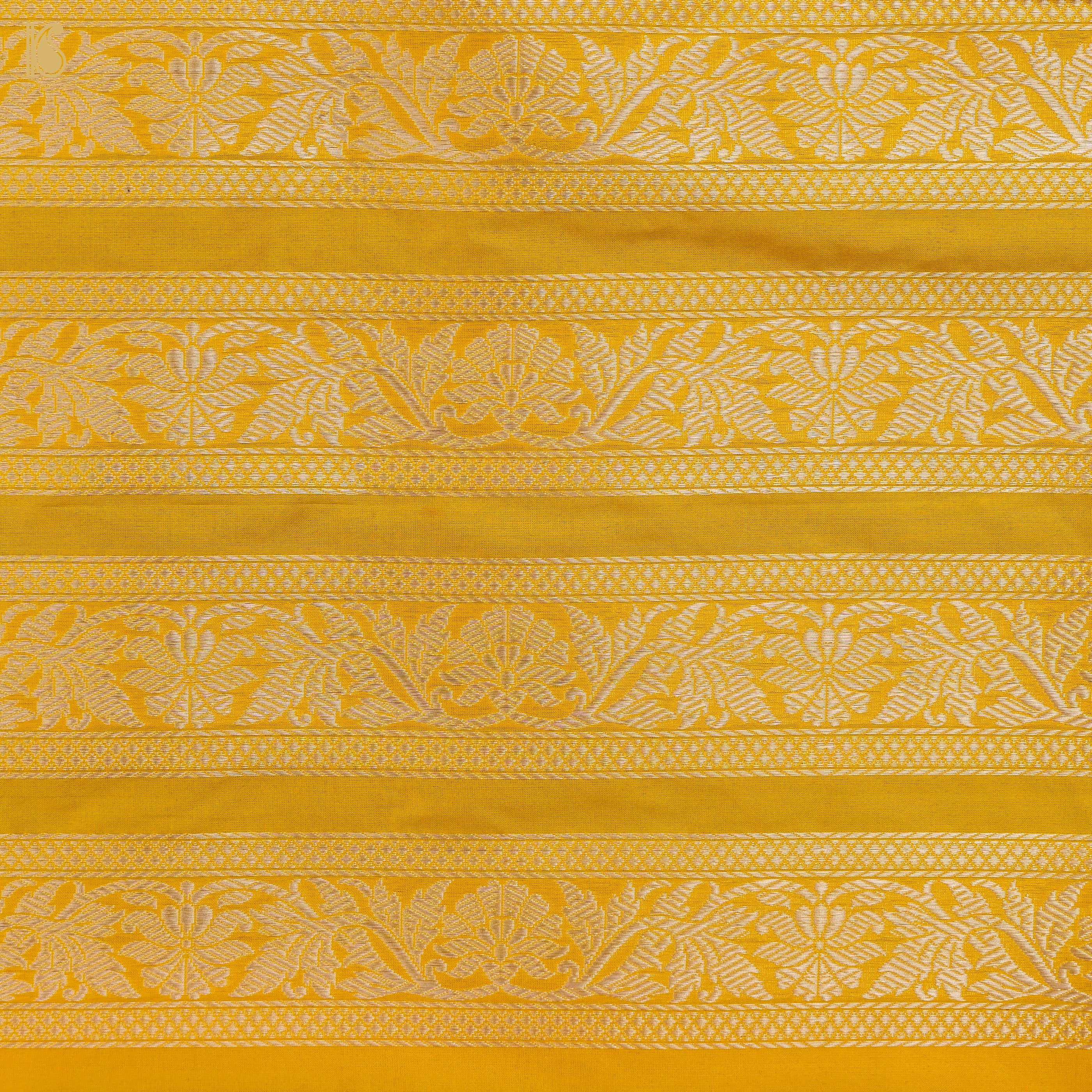 Gamboge Yellow Pure Katan Silk Handloom Banarasi Kalidar Lehenga - Khinkhwab