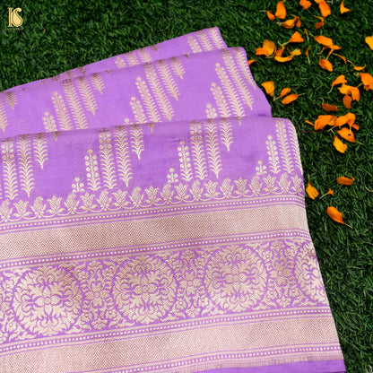 Orchid Purple Handloom Banarasi Pure Katan Silk Saree - Khinkhwab