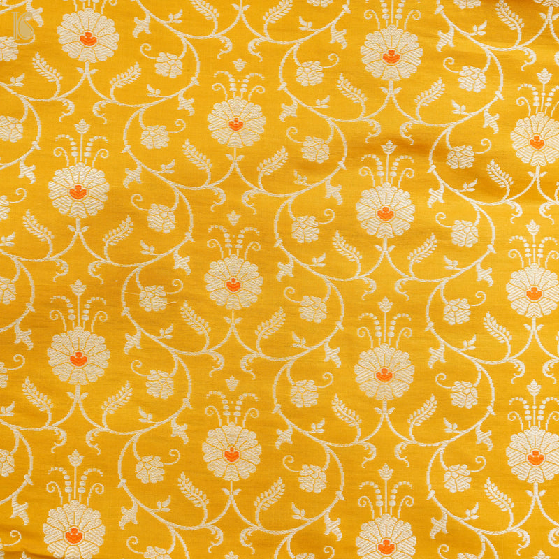 Gamboge Yellow Pure Katan Silk Handloom Banarasi Kalidar Lehenga - Khinkhwab