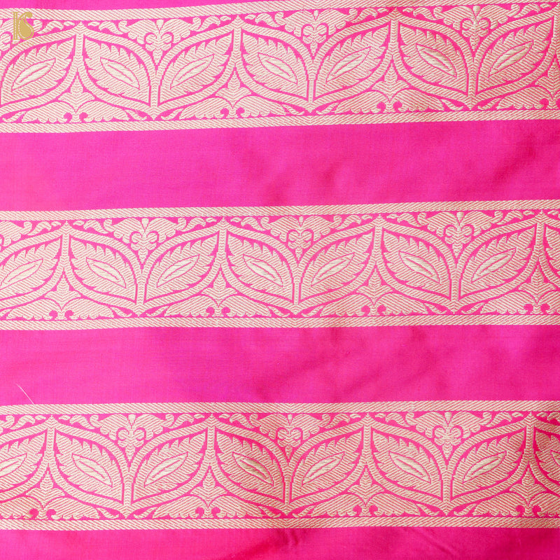 Pink Pure Katan Silk Handloom Banarasi Kalidar Crane Lehenga - Khinkhwab