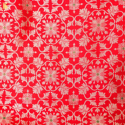 Red Pure Katan Silk Handloom Banarasi Kalidar Shikargah Lehenga - Khinkhwab