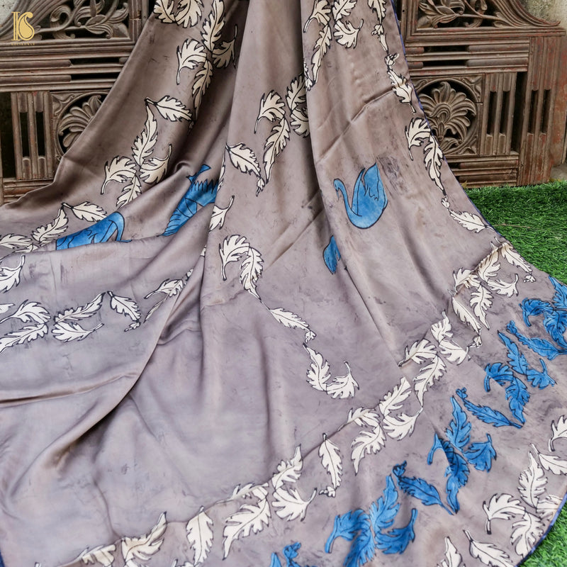 Pakshi - London Hue Pure Modal Silk Ajrakh Dupatta - Khinkhwab