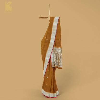 Handwoven Brown Real Zari Kota Silk Saree - Khinkhwab