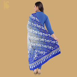 Blue & Grey Pure Gajji Silk Bandhani Gotta Patti Work Dupatta - Khinkhwab