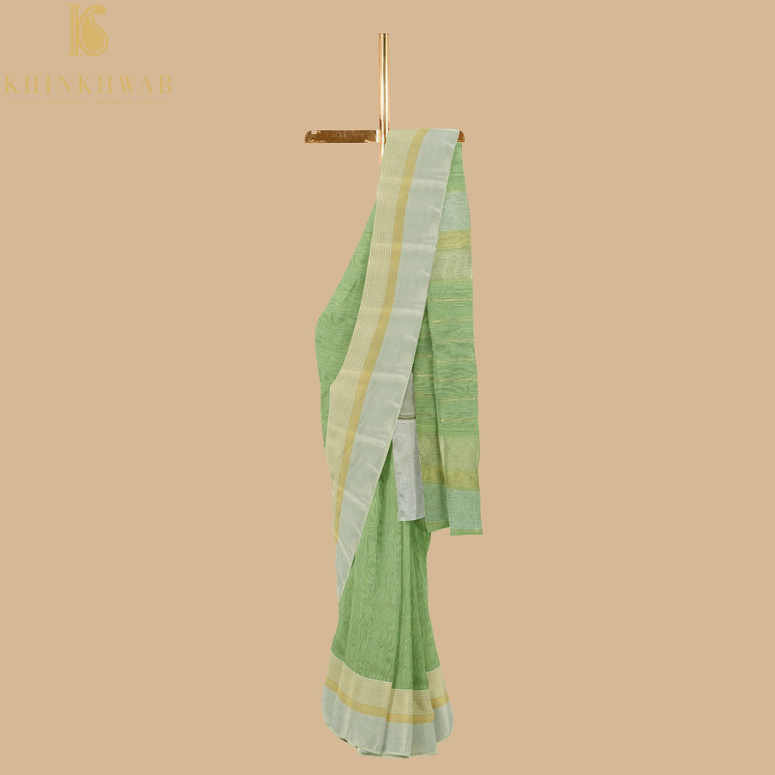 Norway Green Handwoven Pure Cotton Silk Maheshwari Saree - Khinkhwab