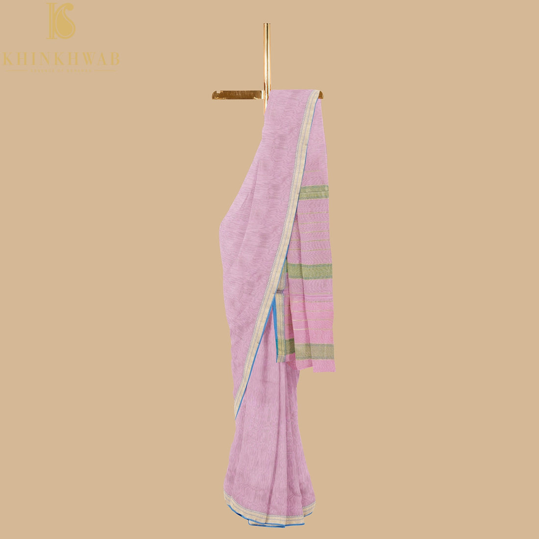 Kobi Pink Handwoven Pure Cotton Silk Maheshwari Saree - Khinkhwab