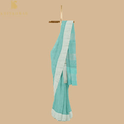 Blue Handwoven Pure Cotton Silk Maheshwari Saree - Khinkhwab