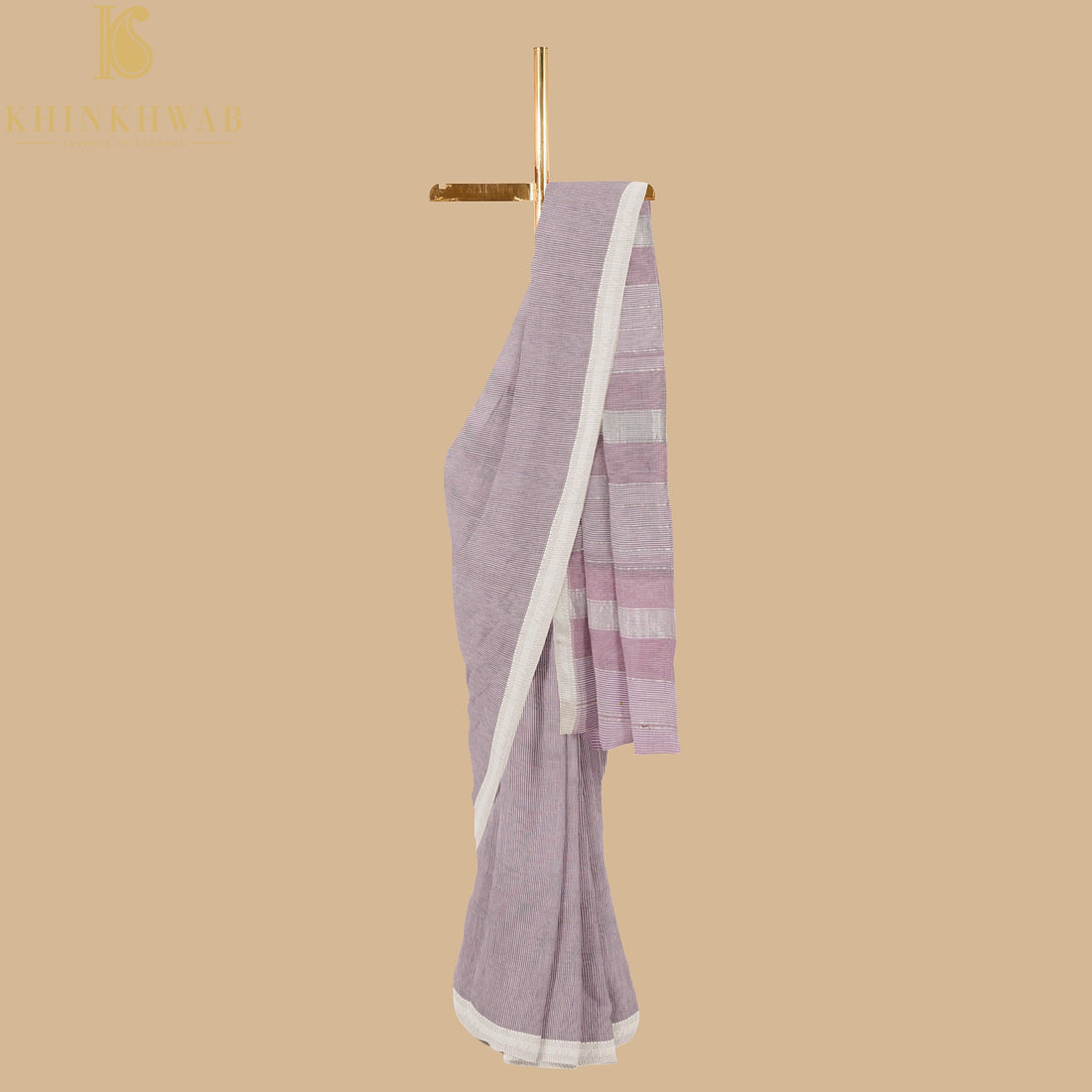 Viola Pink Handwoven Pure Cotton Silk Maheshwari Saree - Khinkhwab