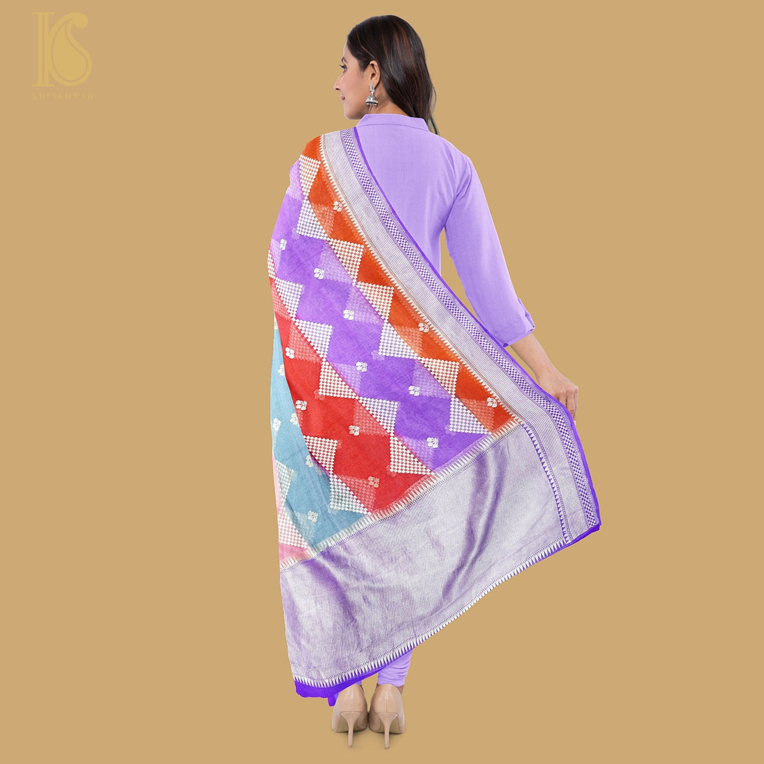 Purple Pure Georgette Banarasi Dupatta - Khinkhwab