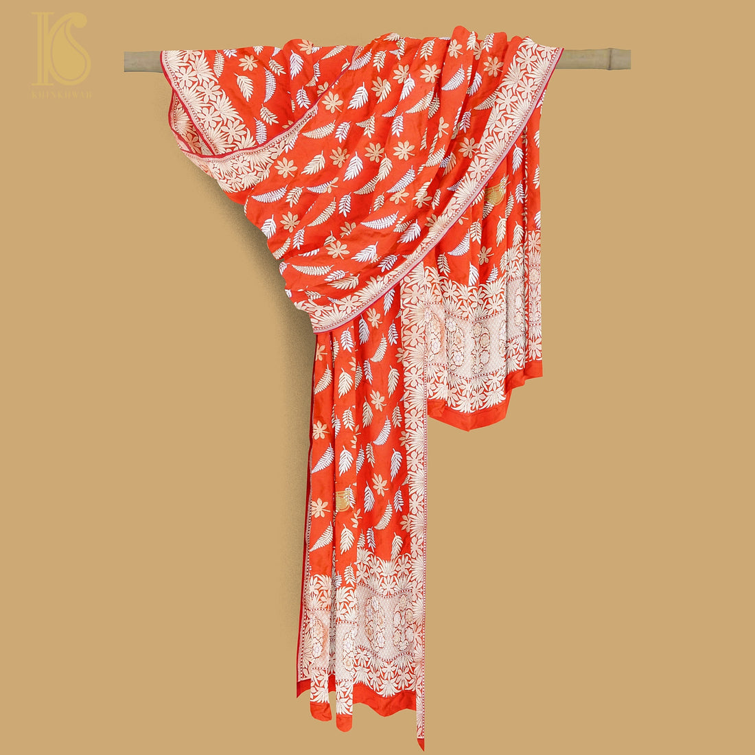 Red Pure Katan Silk Handloom Kadwa Banarasi Dupatta - Khinkhwab