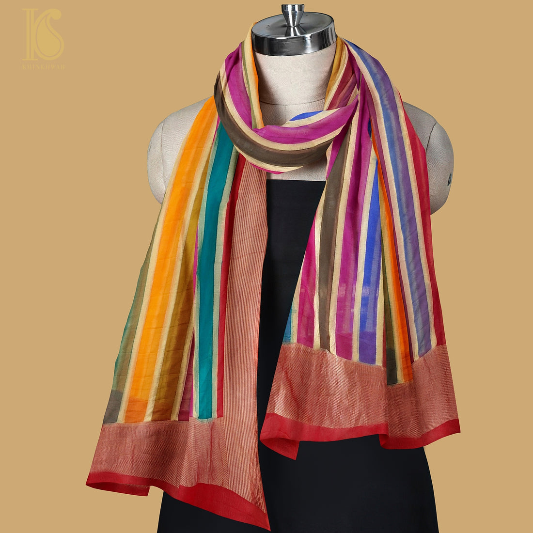Rangkat Pure Georgette Handloom Banarasi Dupatta - Khinkhwab