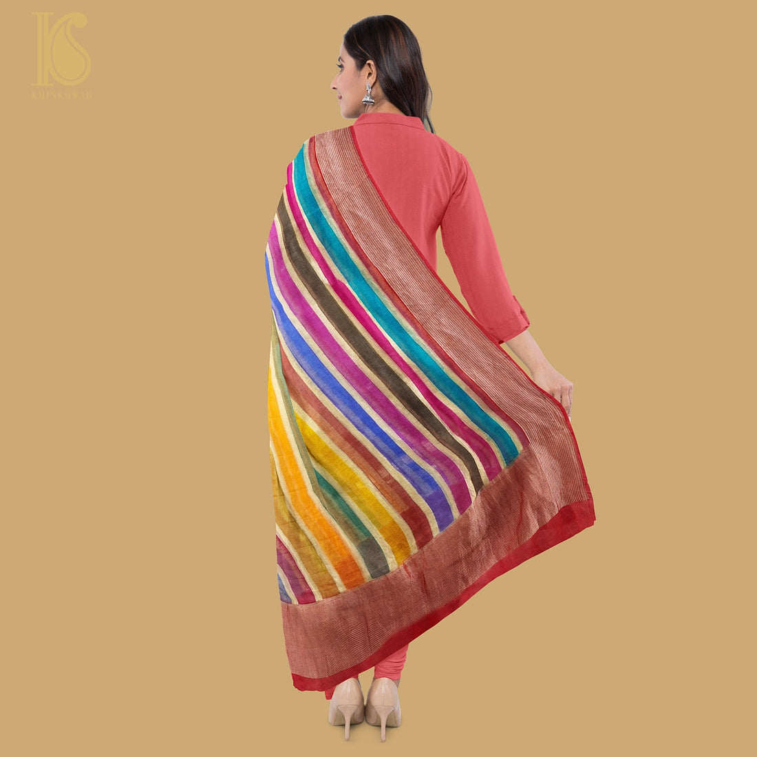 Rangkat Pure Georgette Handloom Banarasi Dupatta - Khinkhwab