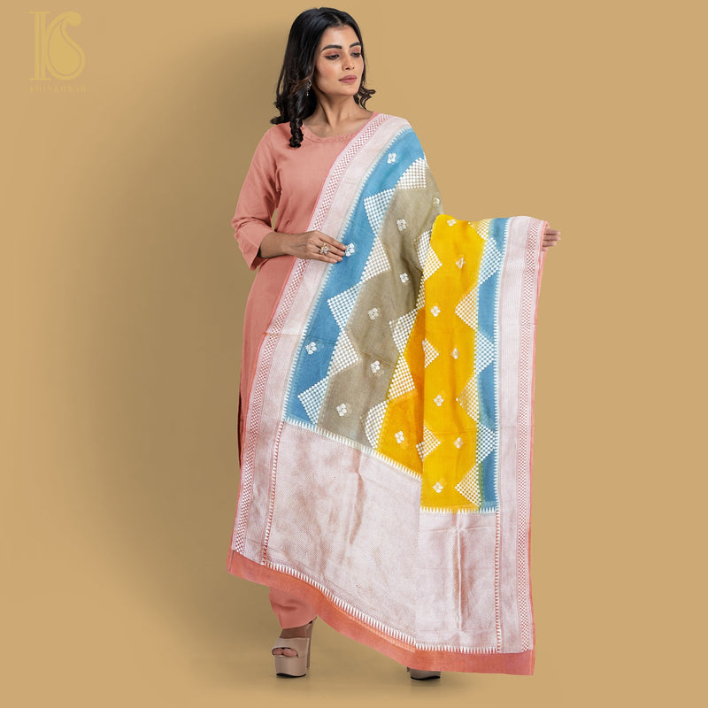 Orange Pure Georgette Banarasi Dupatta - Khinkhwab