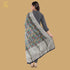 Preorder : Black Pure Katan Silk Handwoven Banarasi Jaal Chidiya Dupatta - Khinkhwab
