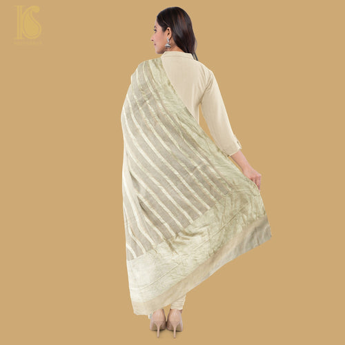 Pure Georgette Handloom Banarasi Stripes Dupatta - Khinkhwab