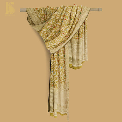 Reef Gold Pure Katan Silk Handwoven Banarasi Shikargah Dupatta - Preorder - Khinkhwab