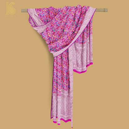 Purple Pure Katan Silk Handwoven Banarasi Jaal Chidiya Dupatta - Preorder - Khinkhwab