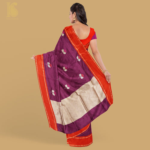 Handwoven Lipstick Pink Pure Mashru Silk Kadwa Banarasi Saree - Khinkhwab