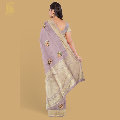 Pure Kora Silk Handloom Shikargah Banarasi Kadhua Saree - Khinkhwab