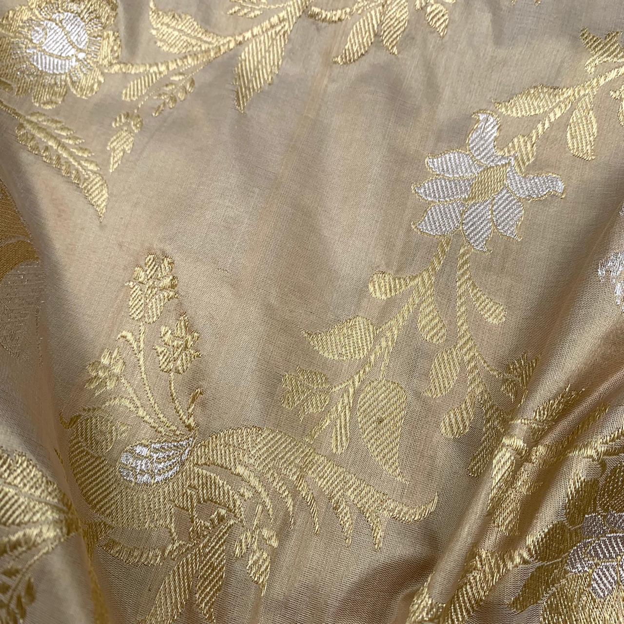 Handloom Banarasi Katan Silk Off White Shikargah Saree - Khinkhwab
