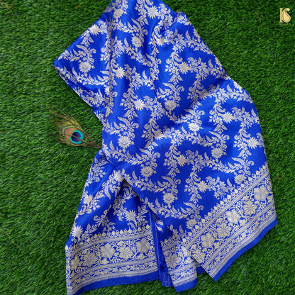 Blue Pure Katan Silk Handloom Kadwa Banarasi Dupatta - Khinkhwab